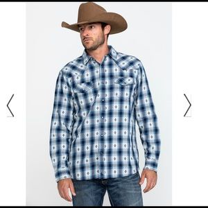 NWT Cody James blue flannel western shirt
